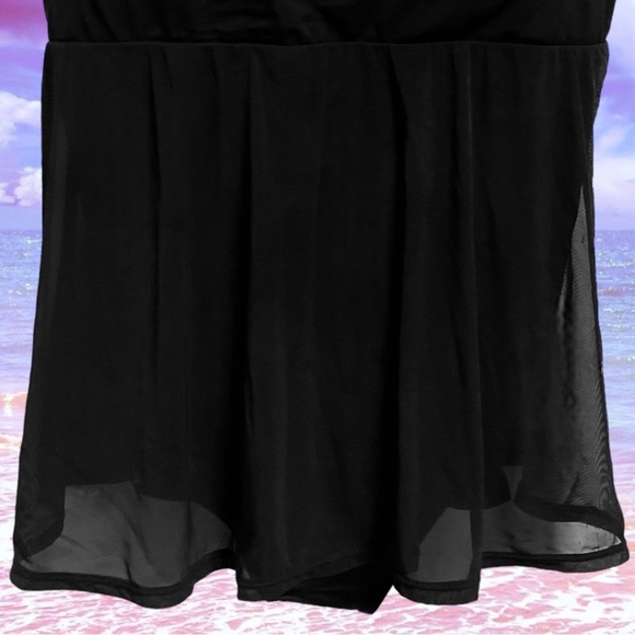 Torrid Black Underwire Short Mesh Overlay Swim Dress With Brief 3 (3XL) D/DD NWT - Picture 5 of 14